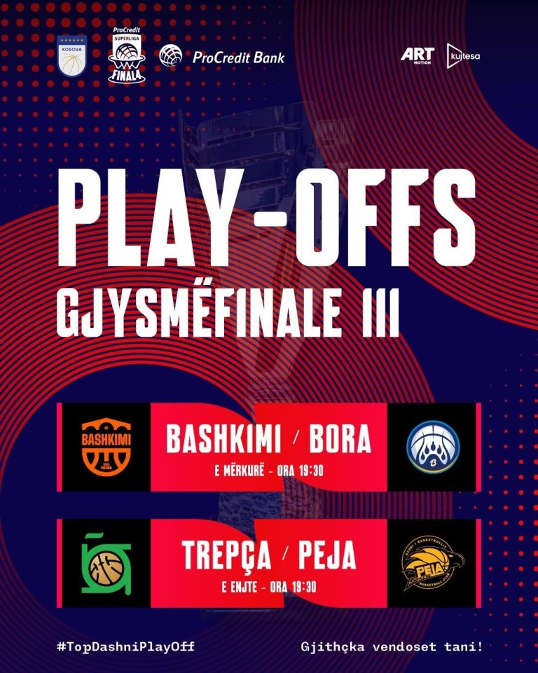 Ndeshjet e treta luhen në mesjavë,orari i gjysmëfinaleve në basketboll