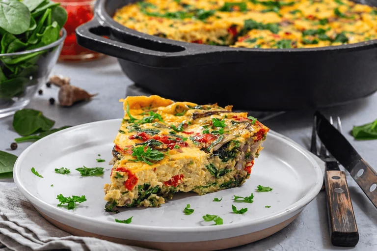 Pite fshati me miell misri, spinaq, speca dhe djathë